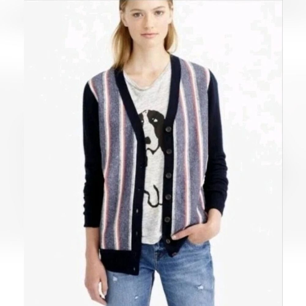J.Crew Cashmere And Wool BlendWoven Front Cardigan Sweater Dark Academia Size S